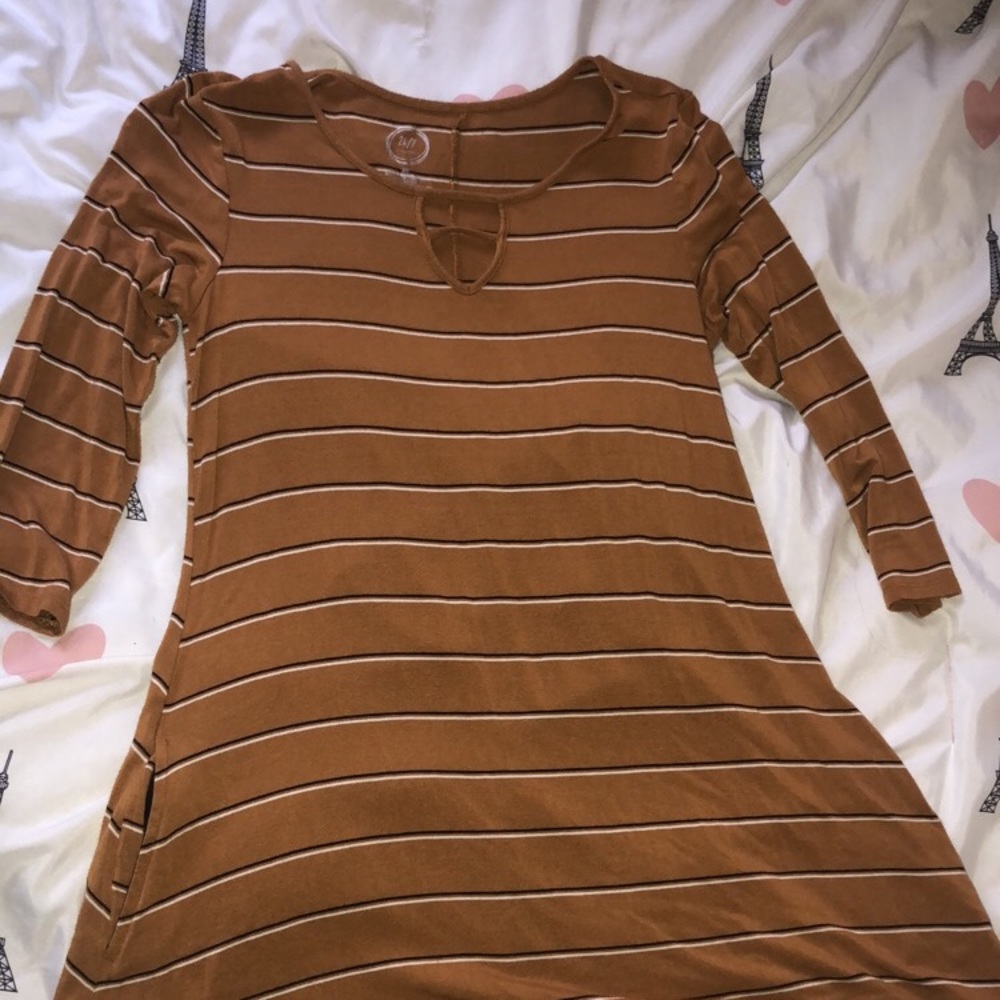 Mustard colored striped tunic